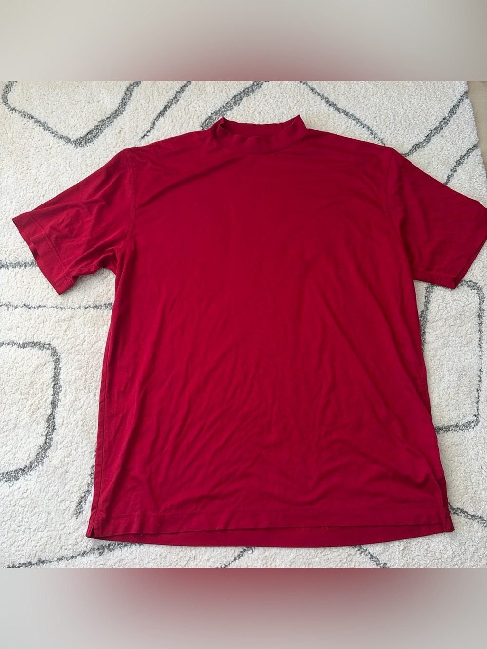 Nike Golf Men's Red Short-Sleeve Mock Neck Shirt
